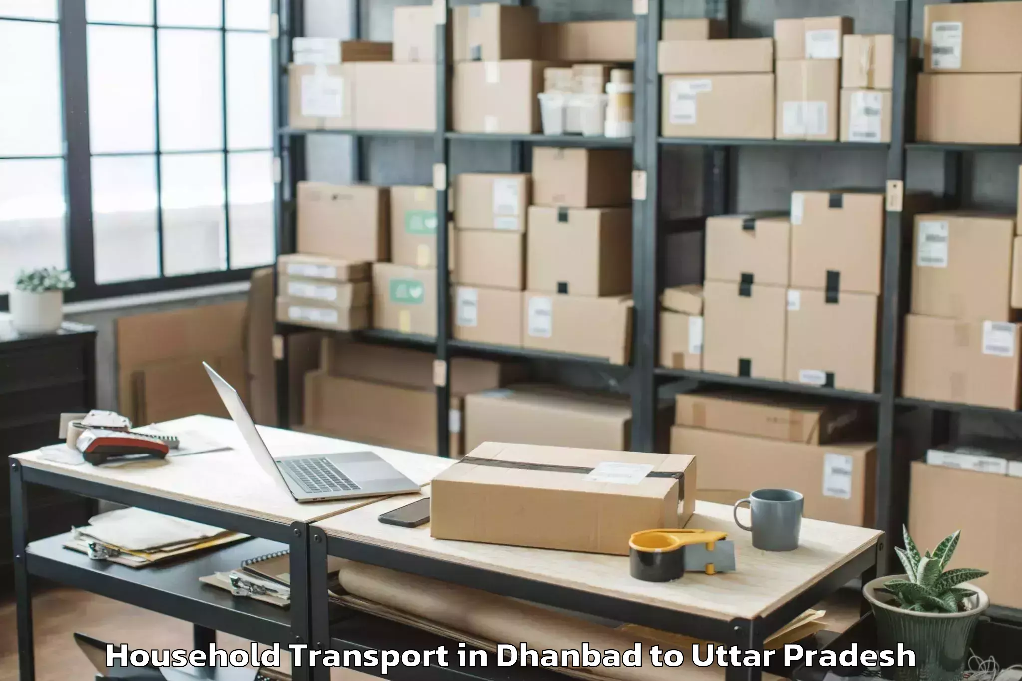 Book Dhanbad to Modinagar Household Transport